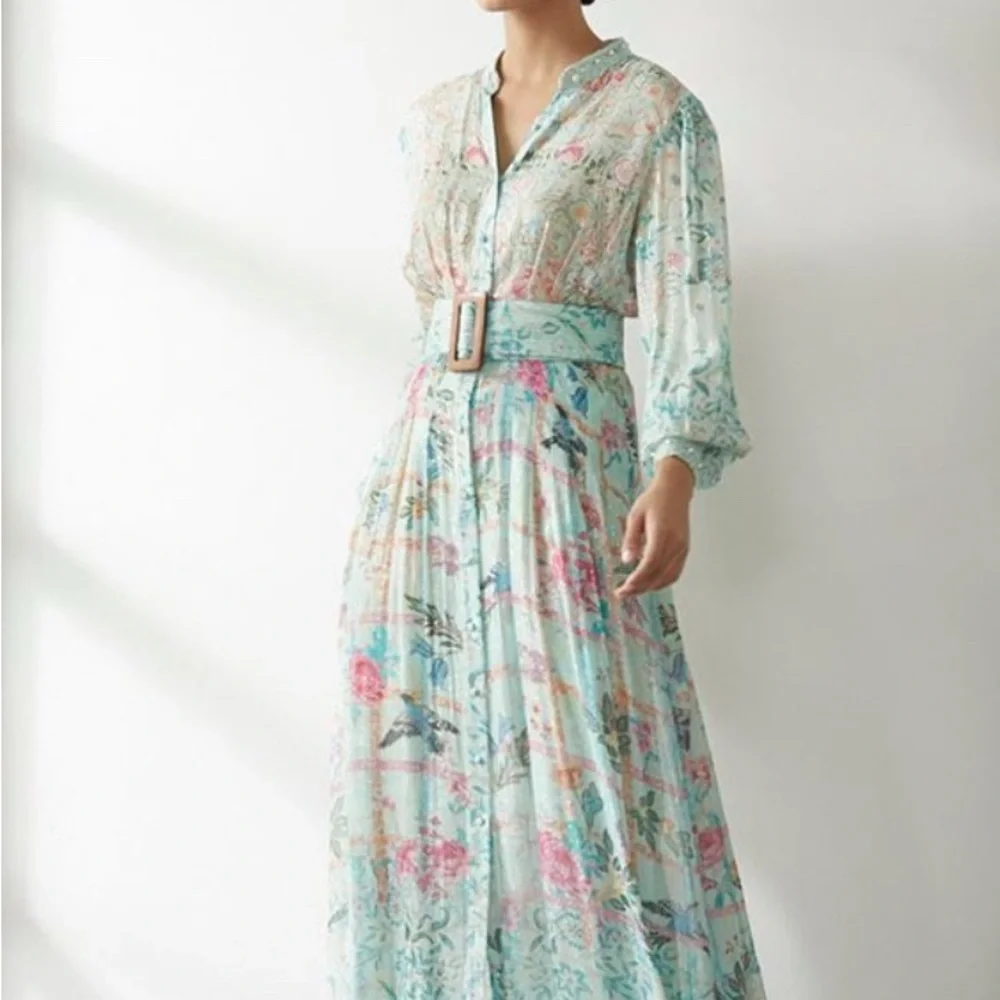 HEMANT & NANDITA Cosmic Floral Maxi Dress Sz. Small - Picture 5 of 13